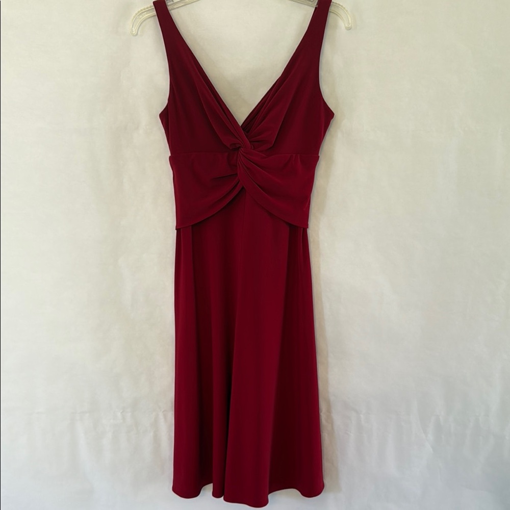 Jones New York Elegant Cranberry Red Sleeveless Dress